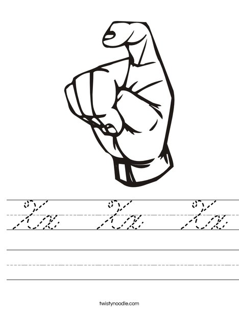 Sign Language Letter X Worksheet