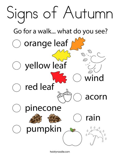 Signs of Autumn. Coloring Page