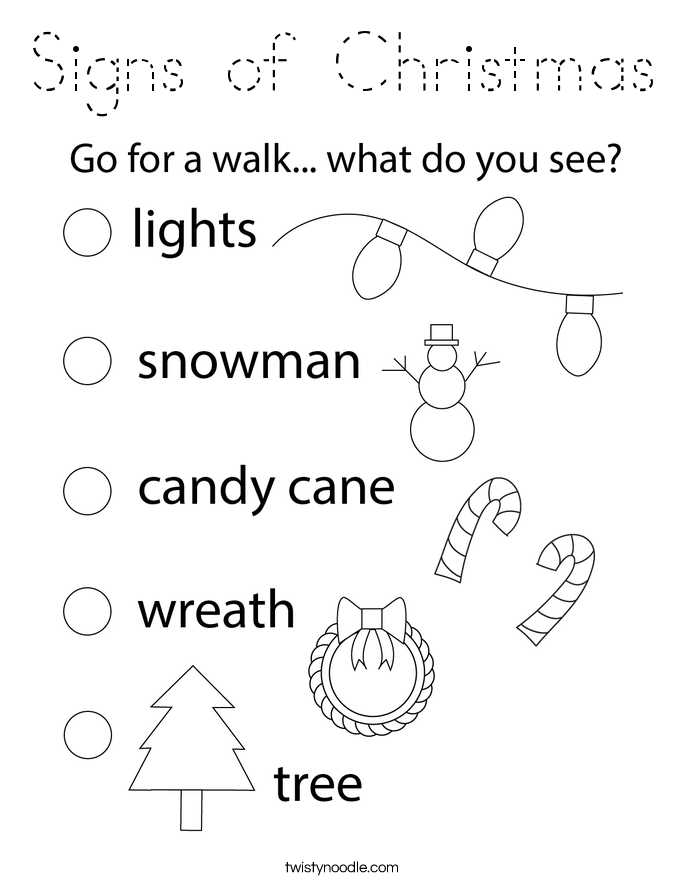 Signs of Christmas Coloring Page
