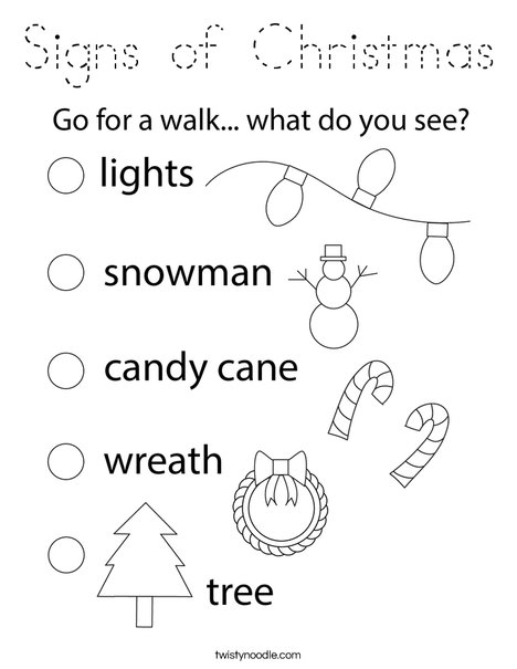 Signs of Christmas Coloring Page