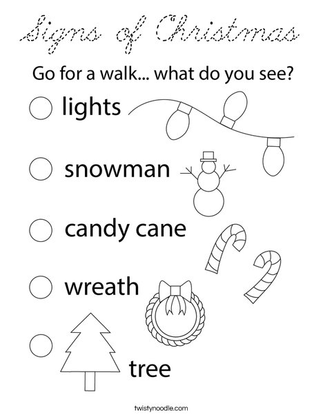 Signs of Christmas Coloring Page