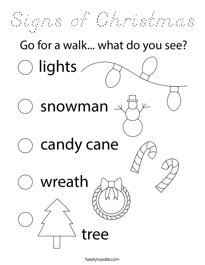 Signs of Christmas Coloring Page