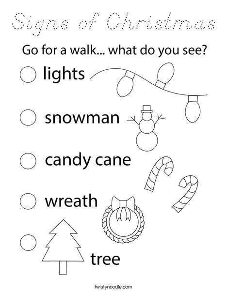 Signs of Christmas Coloring Page