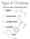 Signs of Christmas Coloring Page
