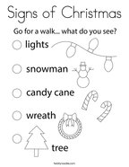 Signs of Christmas Coloring Page
