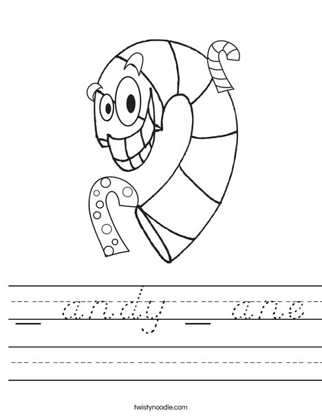 Silly Candy Cane Worksheet