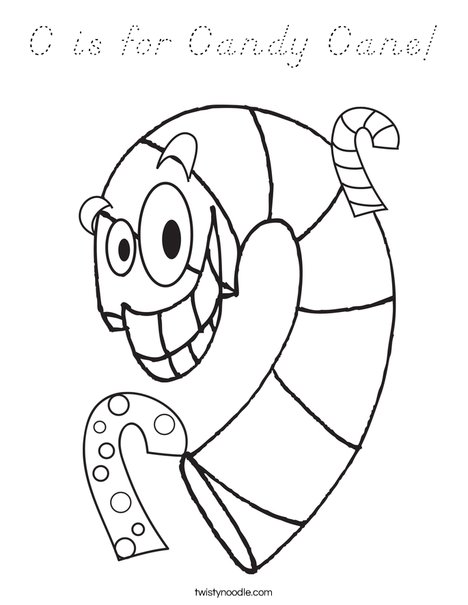 Silly Candy Cane Coloring Page