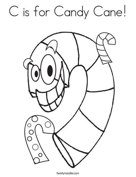 c is for candy cane coloring page twisty noodle