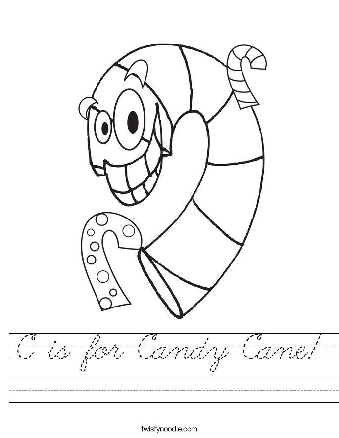 C is for Candy Cane! Worksheet