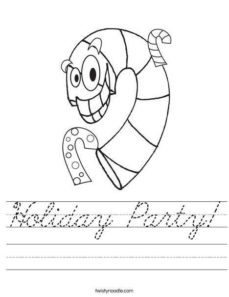 Silly Candy Cane Worksheet