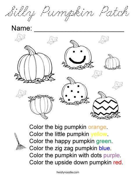 Silly Pumpkin Patch Coloring Page