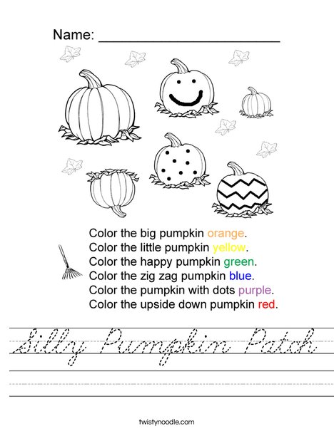 Silly Pumpkin Patch Worksheet