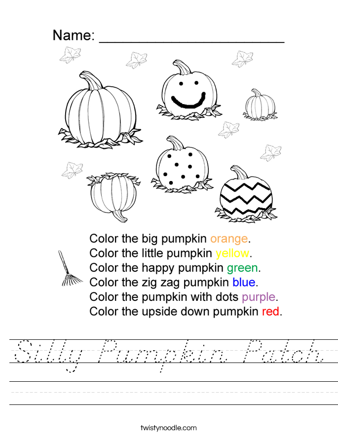 Silly Pumpkin Patch Worksheet