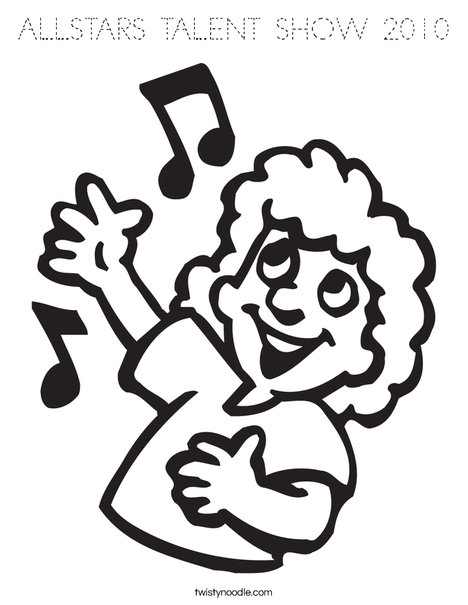 Singer with Notes Coloring Page