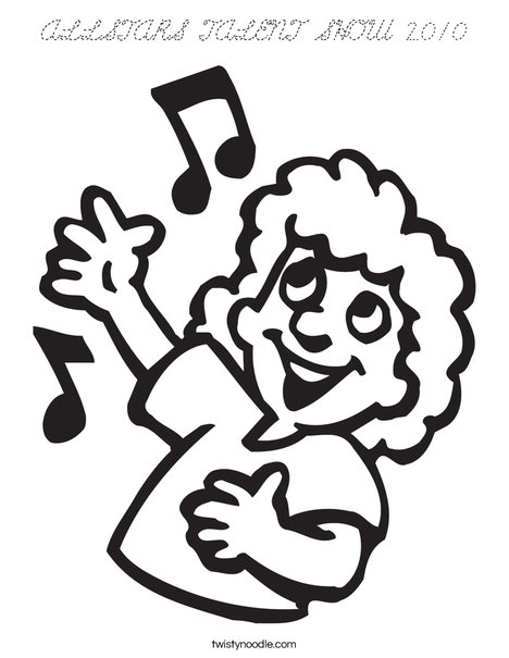 Singer with Notes Coloring Page