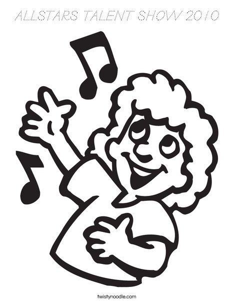 Singer with Notes Coloring Page