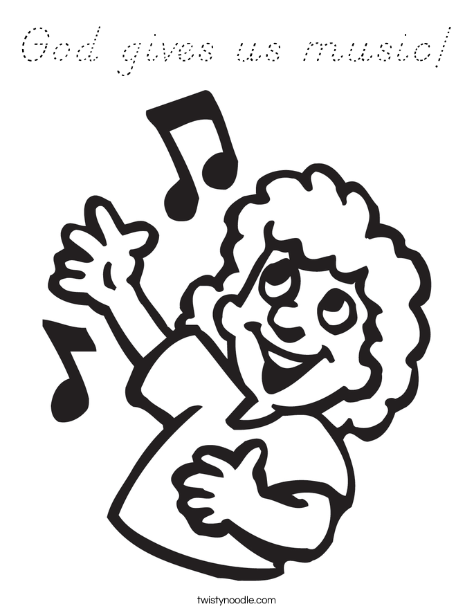 God gives us music! Coloring Page