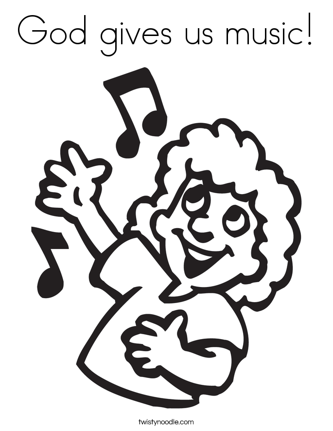 God gives us music! Coloring Page