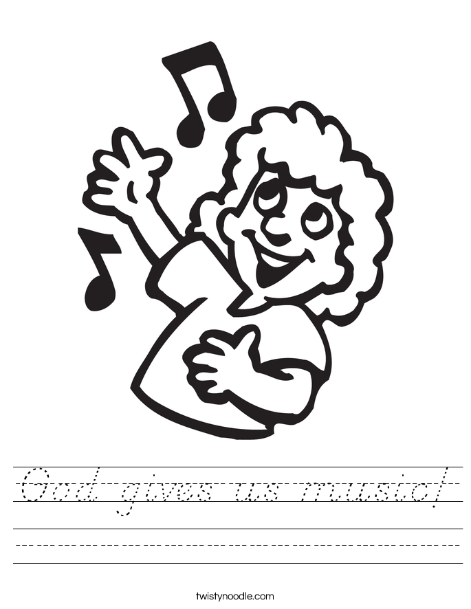 God gives us music! Worksheet