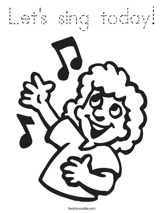 Let's sing today! Coloring Page