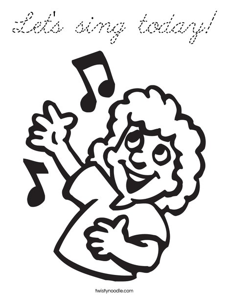 Singer with Notes Coloring Page