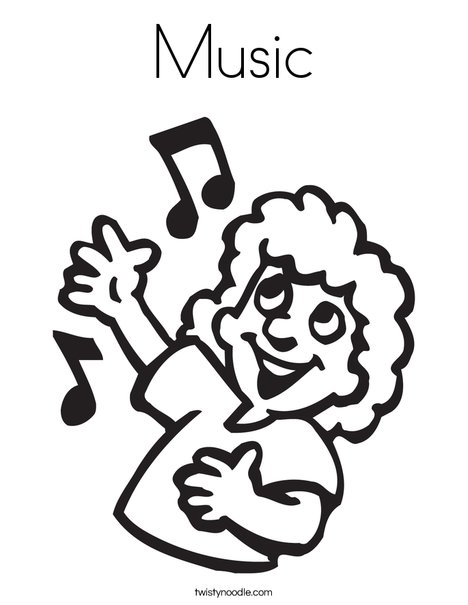 Singer with Notes Coloring Page