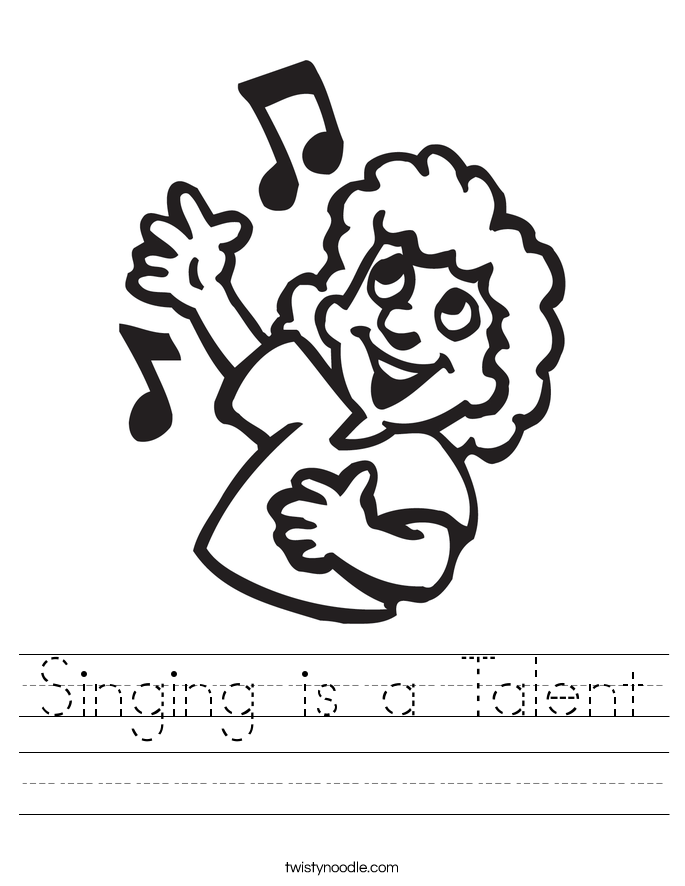 Singing is a Talent Worksheet