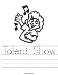 Talent Show Worksheet