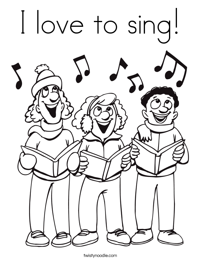 I love to sing! Coloring Page