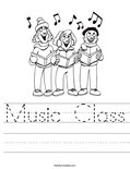 Music Class Worksheet