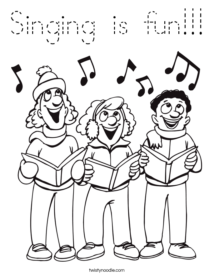 Singing is fun!!! Coloring Page
