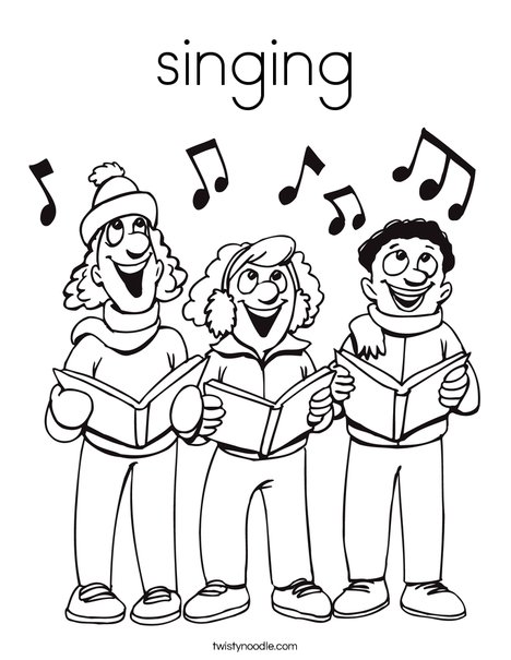 singing mouth coloring page