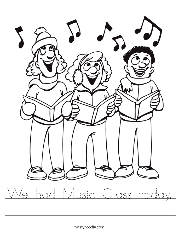 We had Music Class today. Worksheet