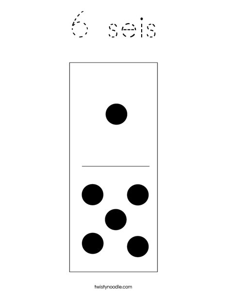 Domino Six Coloring Page