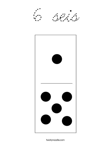 Domino Six Coloring Page