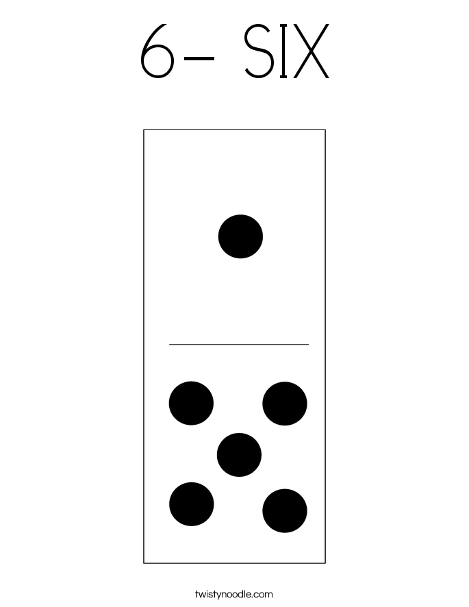 6- SIX Coloring Page