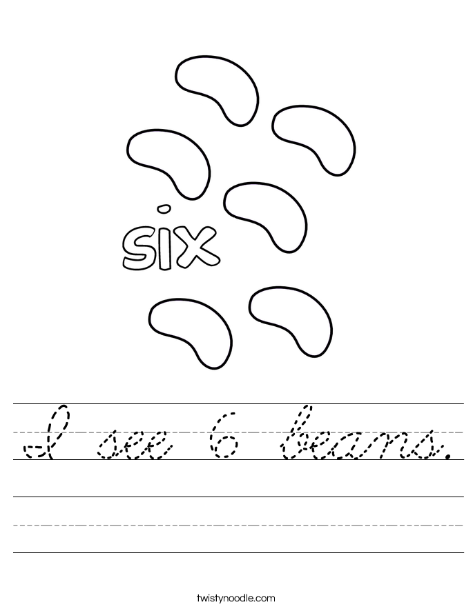 I see 6 beans. Worksheet