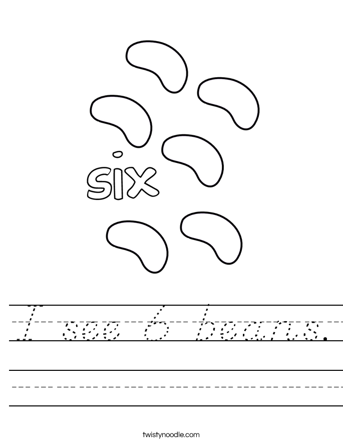 I see 6 beans. Worksheet