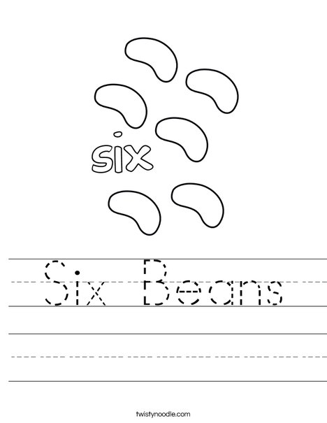 Six Beans Worksheet