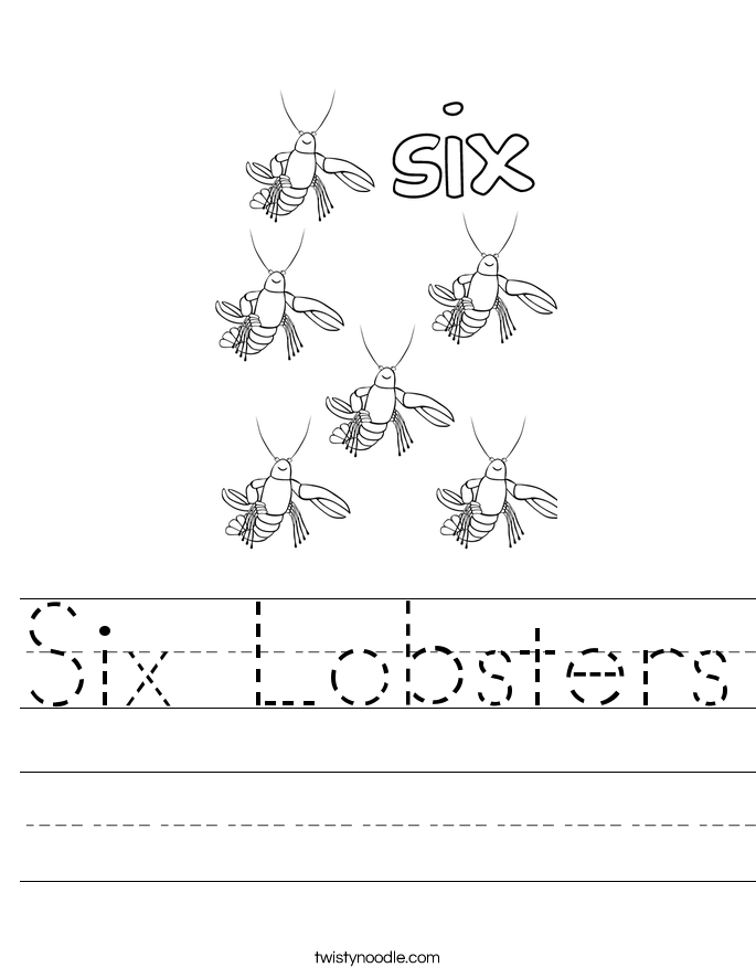 Six Lobsters Worksheet