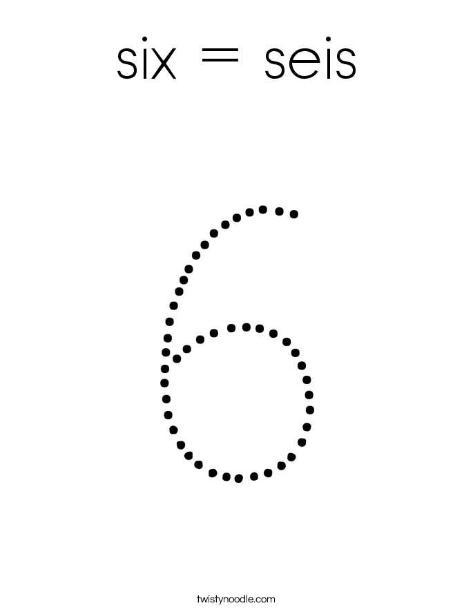 six = seis Coloring Page