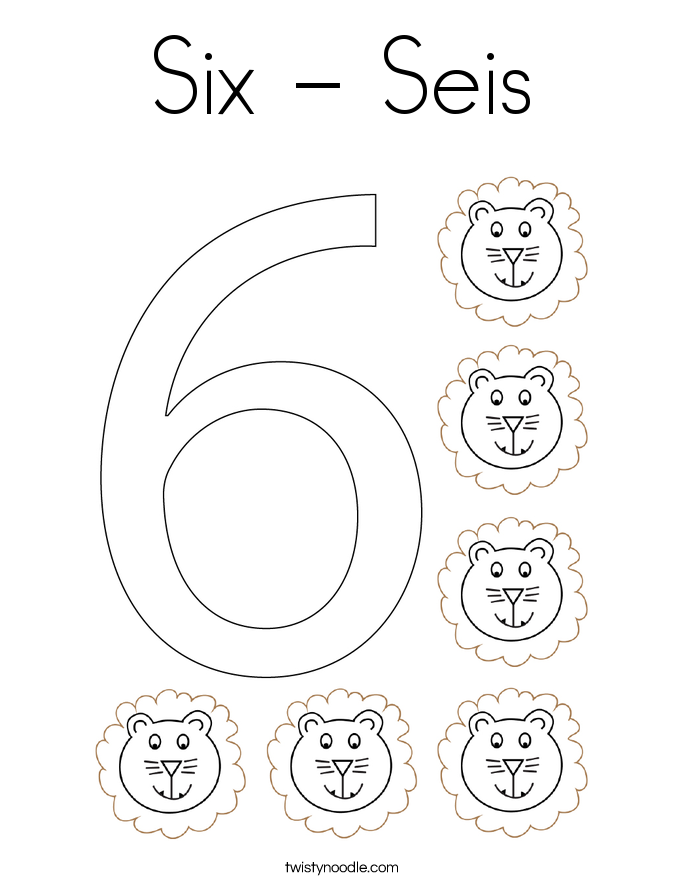 Six - Seis Coloring Page