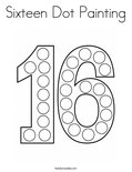 Sixteen Dot Painting Coloring Page