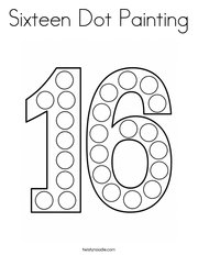 Sixteen Dot Painting Coloring Page