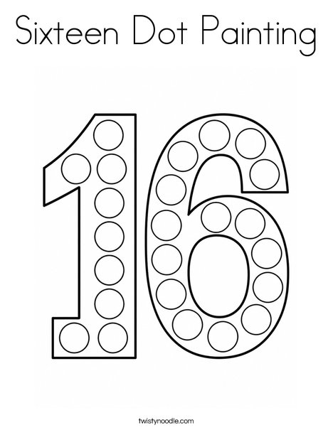 Sixteen Dot Painting Coloring Page