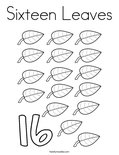 Sixteen Leaves Coloring Page