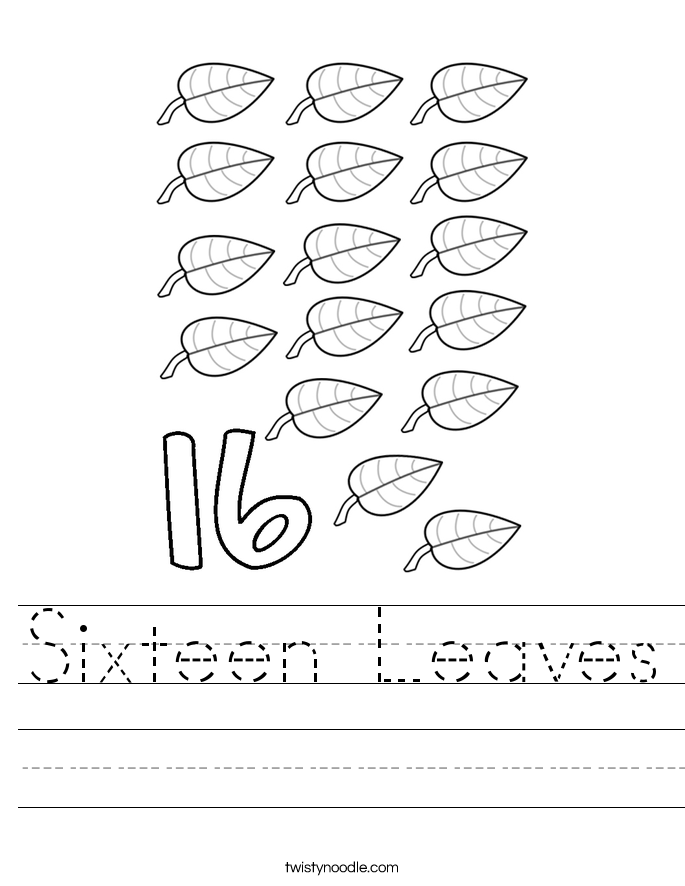 Sixteen Leaves Worksheet
