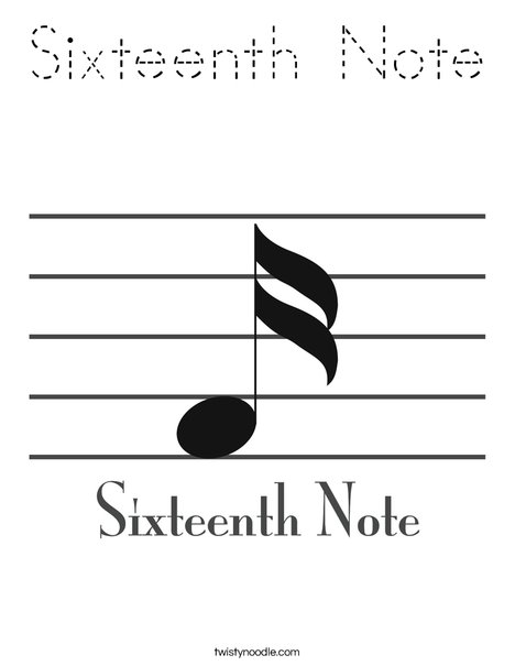 Sixteenth Note Coloring Page