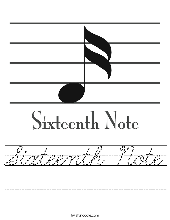 Sixteenth Note Worksheet