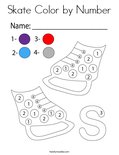 Skate Color by Number Coloring Page